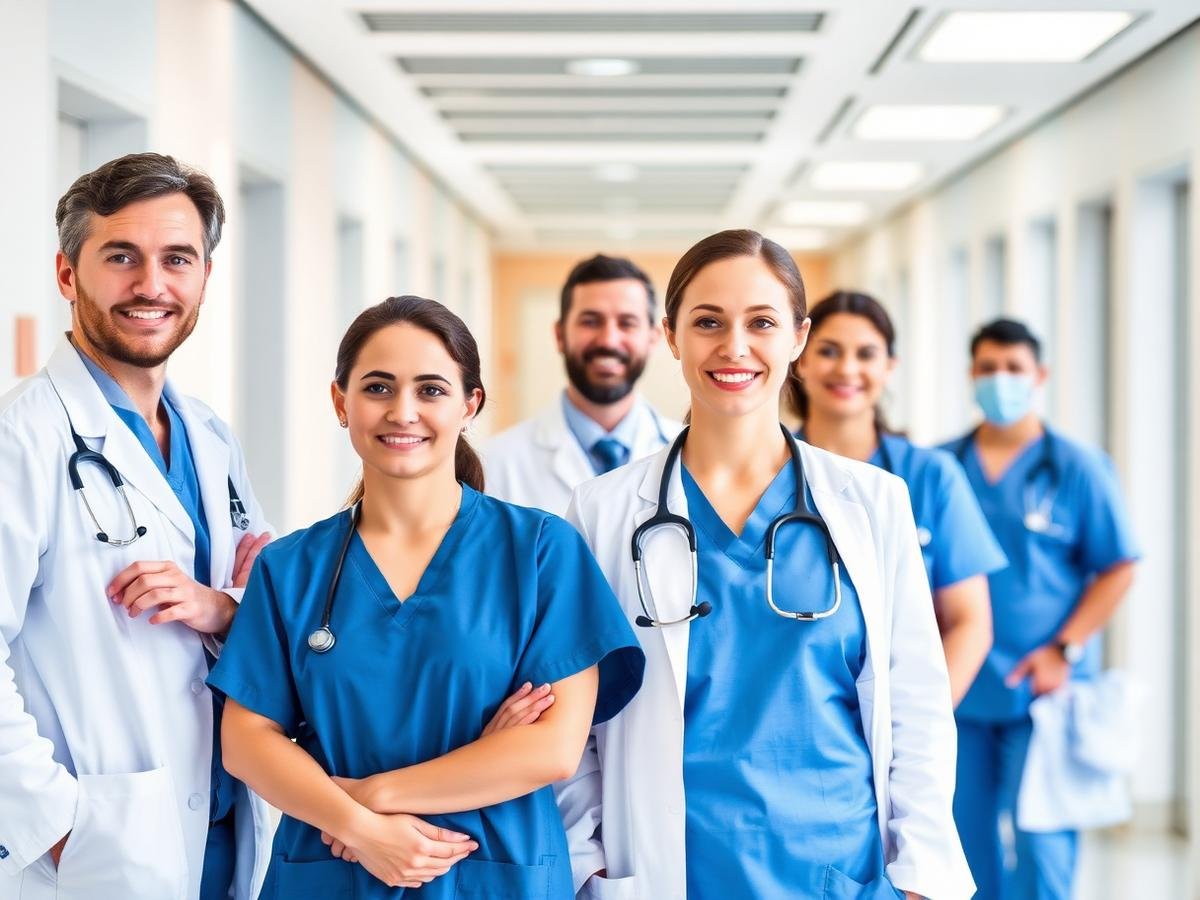Healthcare staff wearing Karur Threads medical uniforms